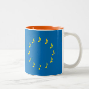 Musici voor de Europese Unie semiquaver EU-vlag Tweekleurige Koffiemok