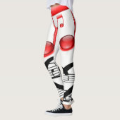 Musici witte rode lange leggings voor haar (Links)