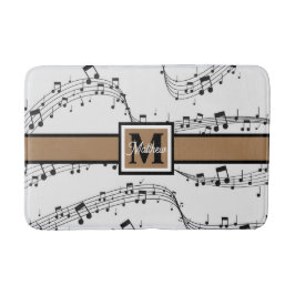 Musiciaans monogram zwart en wit badmat