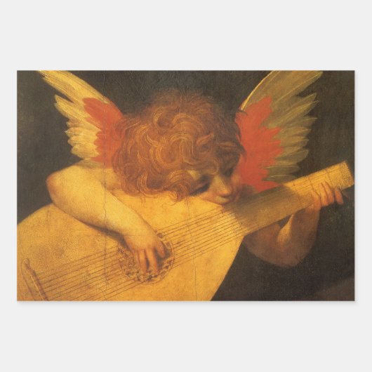 Musician Angel Playing Lute by Rosso Fiorentino Inpakpapier Vel (Voorkant)