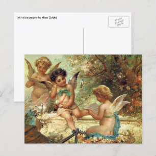 Musician Angels van Hans Zatzka, Victoriaans kunst Briefkaart