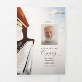 Musician Funeral Tri-Fold Program Template Piano Drieluik Programma (Cover)