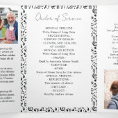 Musician Music Teacher Notes Funeral Program Drieluik Programma (Binnenkant midden)