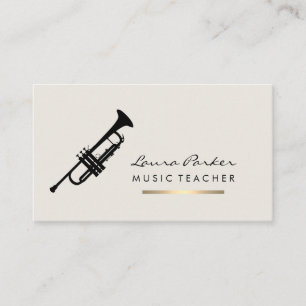 Musician Music Teacher Trumpet instrument Gold Visitekaartje