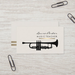 Musician Music Teacher Trumpet instrument Gold Visitekaartje