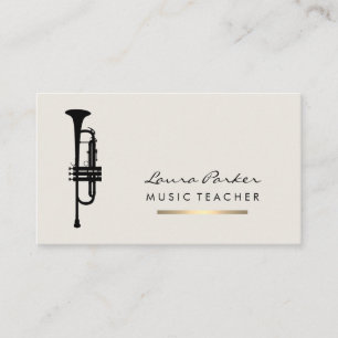 Musician Music Teacher Trumpet instrument Gold Visitekaartje