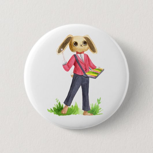 Musician Rabbit Button (Voorkant)