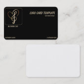 Musicians Classy Heart en Music Note Logo Visitekaartje (Voorkant / Achterkant)