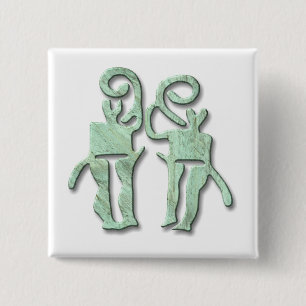 Musicians-koper Vierkante Button 5,1 Cm