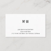 Musicien Carte de visite blanc avec guitare (Dos)