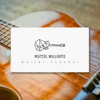 Musicien Carte de visite blanc avec guitare