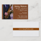 Musicien - carte de visite de saxophone (Devant / Derrière)