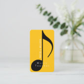 Musicien Carte de visite jaune avec note musicale (Debout devant)