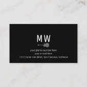 Musicien Carte de visite noir avec guitare (Dos)