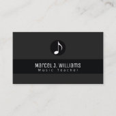 Musicien Carte de visite noir avec note de musique (Devant)
