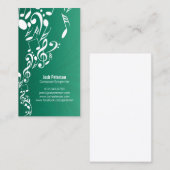 Musicien Carte de visite Notes flux ascendant (Devant / Derrière)