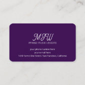 Musicien Carte de visite violet avec note musicale (Dos)