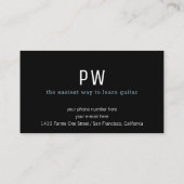 musicien de guitare carte de visite avec guitare p (Dos)