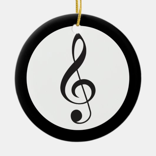Musicien Gift Musician Treble Clef Keepomwille Keramisch Ornament (Voorkant)
