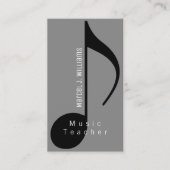 Musicien Gris Carte de visite avec note musicale (Devant)