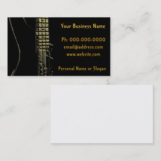 Musicien, groupe, instruments carte de visite (Devant / Derrière)