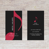 Musicien Prof blk. Carte de visite avec note music