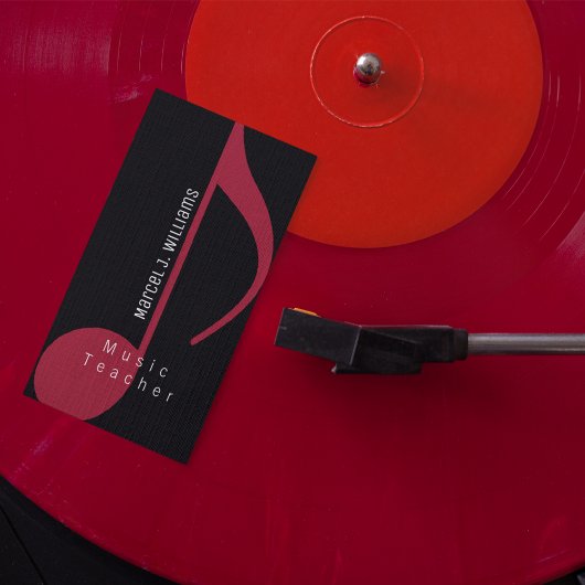 Musicien Prof blk. Carte de visite avec note music