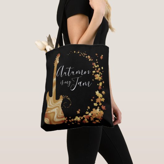 Musicien Sac Guitare Automne Est Mon Musique Musiq (De près)