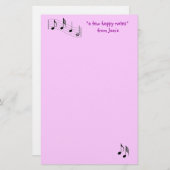 MusicNote Stationery-pas aan Briefpapier (Voorkant / Achterkant)