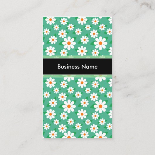 Musicus Elegant Green Daisy Pattern Visitekaartje (Achterkant)
