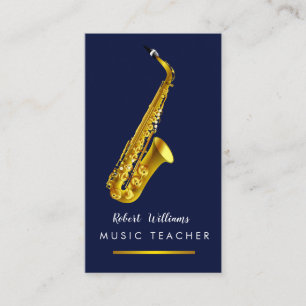 Musicus Gold Jazz Music Saxophone Instrument Visitekaartje