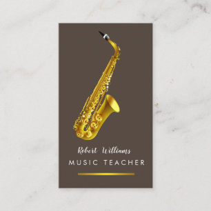 Musicus Gold Jazz Music Saxophone Instrument Visitekaartje
