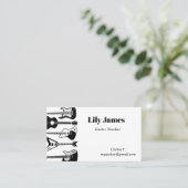 Musicus Guitar Minimalist Modern Contactkaartje (Staand voorkant)