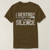 Musicus I Destroy Silence Trumpet Retro Marching T-shirt (Design voorkant)