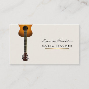 Musicus Music Teacher Guitar Instrument Gold Visitekaartje