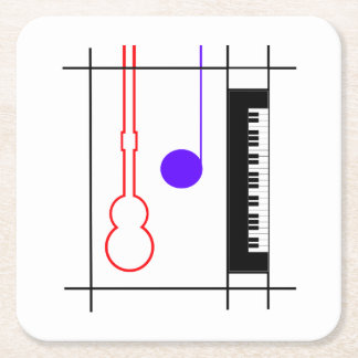 Musikinstrument Vierkante Kartonnen Onderzetter