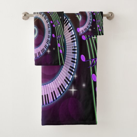 Musique 1 ensemble de serviette de salle de bains (En situation)