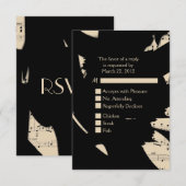 Musique Abstraite Noir et Pêche RSVP avec Choix de (Devant / Derrière)