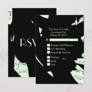 Musique Abstraite Noire et Verte RSVP avec Choix d