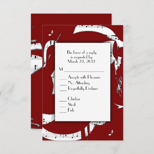 Musique Abstraite RSVP avec choix de menu à Maroon (Devant / Derrière)