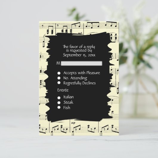 Musique Abstraite RSVP noir et jaune avec choix de (Debout devant)