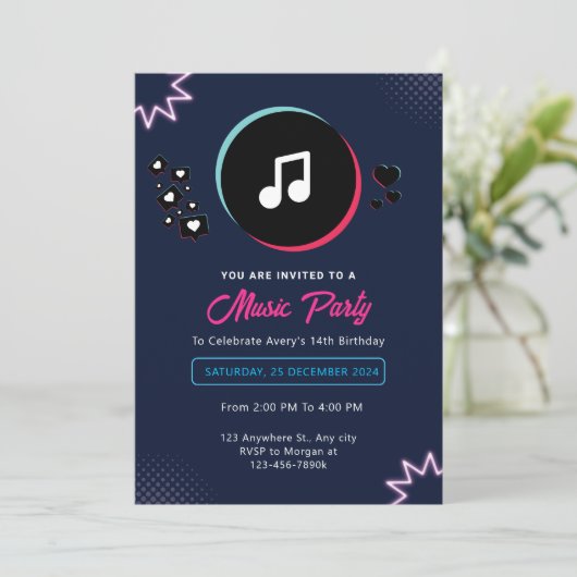 Musique Anniversaire Invitation (Debout devant)