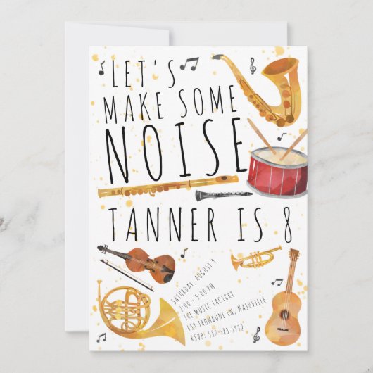 Musique Anniversaire Invitation de fête - Faire du (Devant)