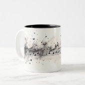 Musique Aquarelle Encre Céramique Mug (Devant gauche)