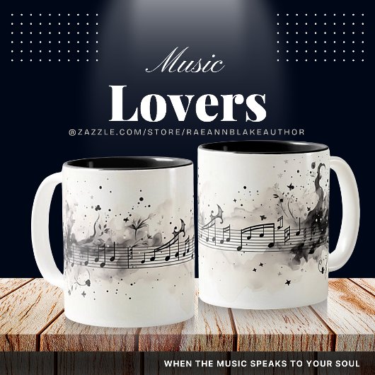 Musique Aquarelle Encre Céramique Mug