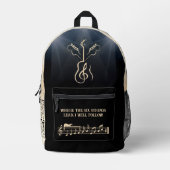 Musique Artiste Guitare Noir et Tan sac à dos (Recto)