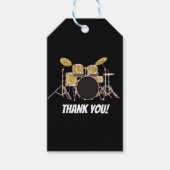 musique, batterie, étiquette cadeau merci (Devant)