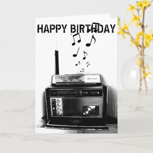 Musique BEAT carte d'anniversaire (Fleur jaune)