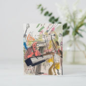 Musique - Carte de postale d'art abstrait (Debout devant)