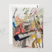 Musique - Carte de postale d'art abstrait (Devant / Derrière)